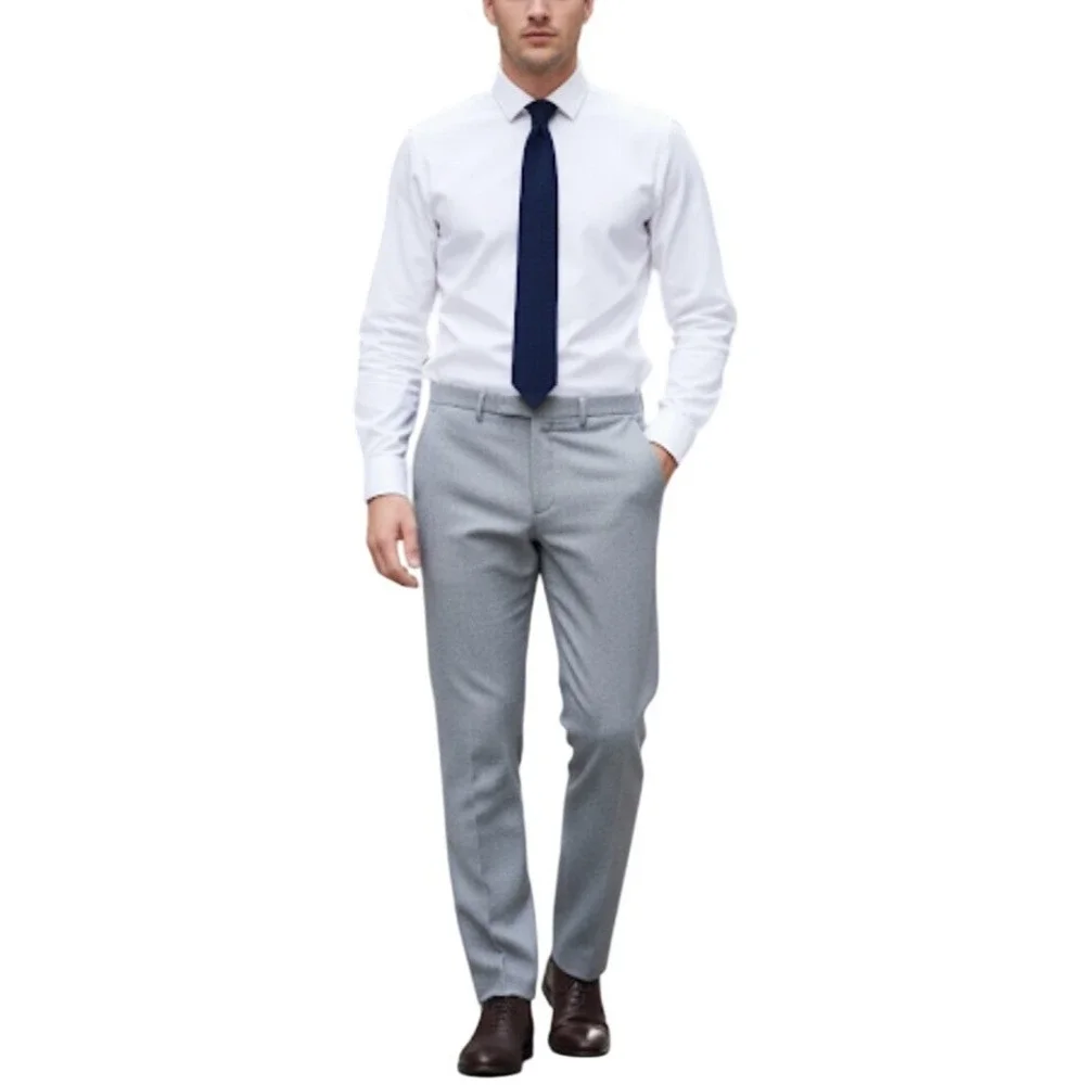 NEW HARRY BROWN LONDON Wool Blend Dress Pants Trousers Size 34 Gray Office Work